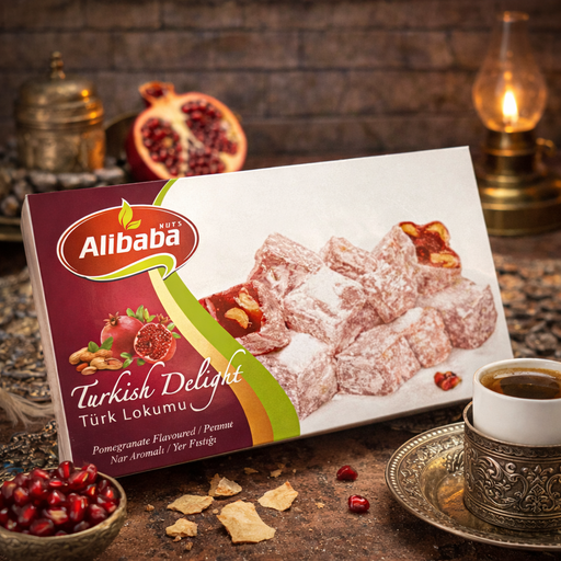 Alibaba Turkish Delight Pomegranate Peanut Lokum 300g — authentic snack from Germany | Hamilton Euromarket