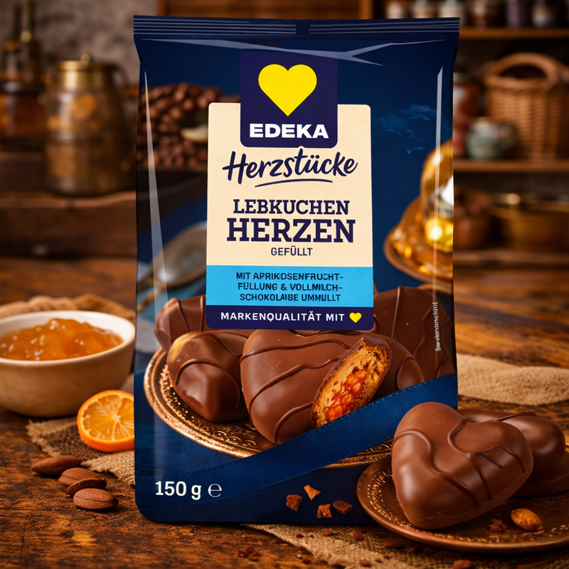 EDEKA Herzstucke Lebkuchen Herzen Apricot Chocolate 150 g