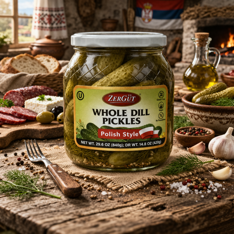 Zergut Kosher Dill Pickles Whole 670 g