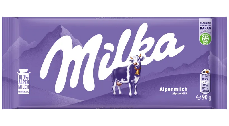 Milka Alpine Milk Chocolate Bar 90g (3.2oz)