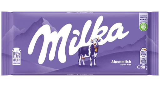 Milka Alpine Milk Chocolate Bar 90g (3.2oz)