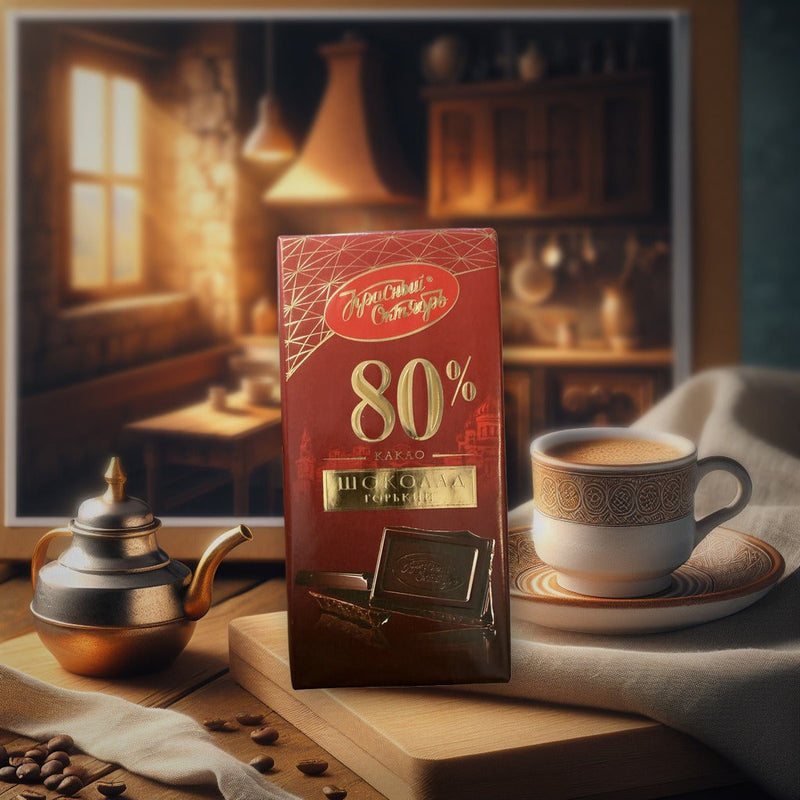 Krasny Oktyabr 80% Chocolate 90 g — authentic snack from Germany | Hamilton Euromarket