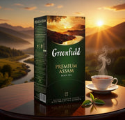 Greenfield Premium Assam Black Tea 50 g — authentic beverage from Russia | Hamilton Euromarket