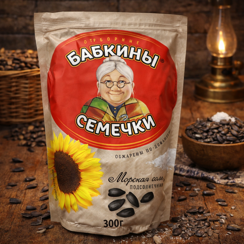 Babkiny Semechki Sunflower Seeds Sea Salt 300g — authentic snack from Russia | Hamilton Euromarket