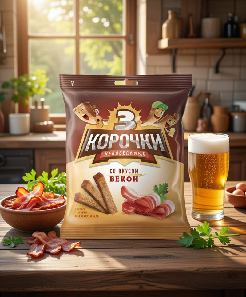 Korochki Rye Croutons Bacon Flavor 40 g