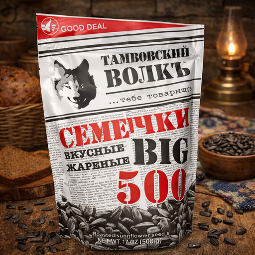 Tambovskiy Volk Roasted Sunflower Seeds 500g — authentic snack from Russia | Hamilton Euromarket