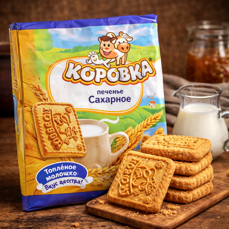 Korovka Baked Milk Sugar Cookies 375 g — authentic snacks-sweets product | Hamilton Euromarket