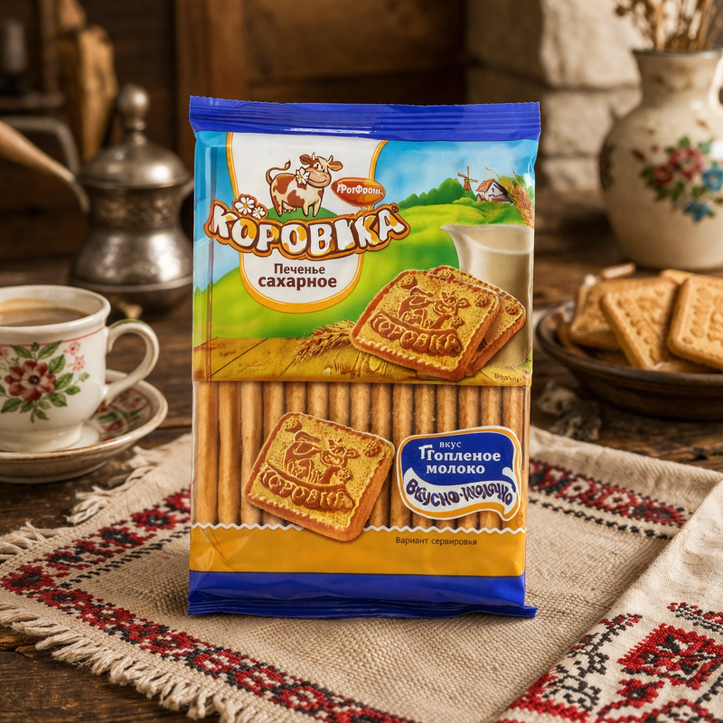Korovka Baked Milk Sugar Cookies 375 g — authentic snacks-sweets product | Hamilton Euromarket