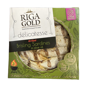 Riga Gold Délicatesse Grilled Brisling Sardines in Olive Oil, Latvian 100g (3.5oz)