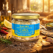 Riga Gold Saury in Own Juice with Oil (Canned Mackerel) 280 g — authentic pantry from Latvia | Hamilton Euromarket