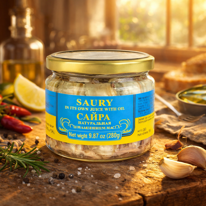 Riga Gold Saury in Own Juice with Oil (Canned Mackerel) 280 g