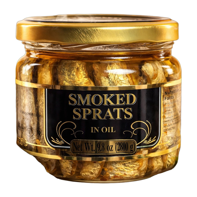 Riga Gold Smoked Sprats in Oil Glass Jar (Canned Fish) 270 g | Hamilton Euromarket