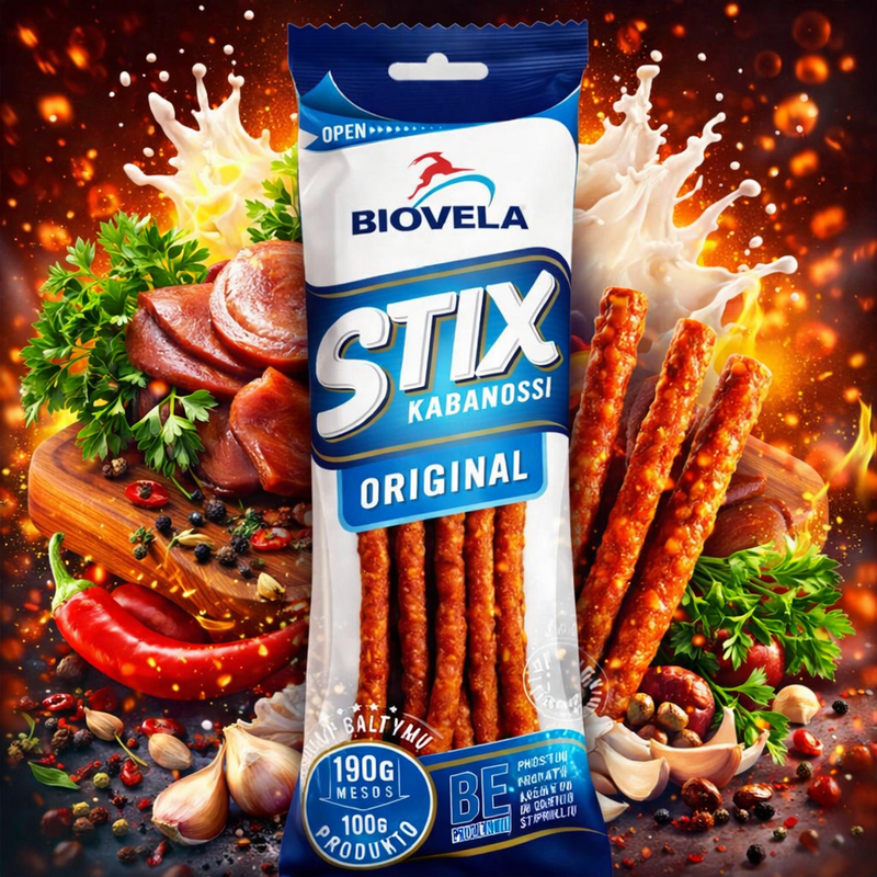 Biovela Stix Kabanos Original (Deli Meat) 100 g