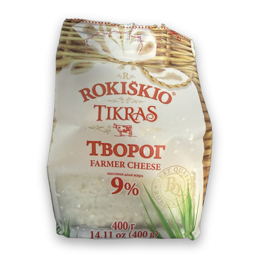 Rokiskio Tikras Farmer Cheese 9% Fat 400g (14.11oz)