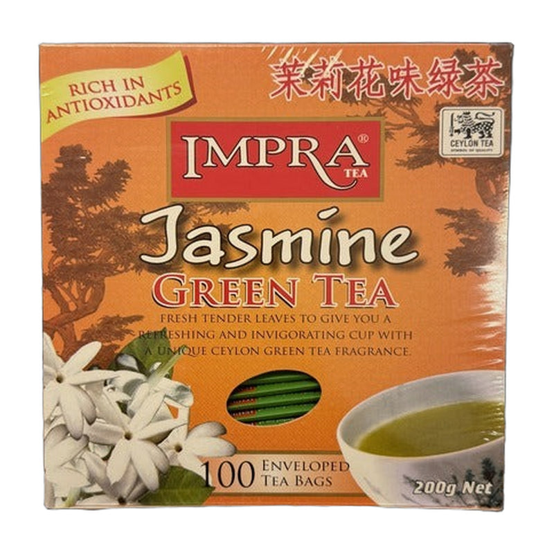 Impra Jasmine Green Tea 100 Enveloped Tea Bags 200 g | Hamilton Euromarket