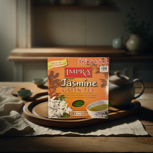 Impra Jasmine Green Tea 100 Enveloped Tea Bags 200 g — authentic beverage from Sri Lanka | Hamilton Euromarket