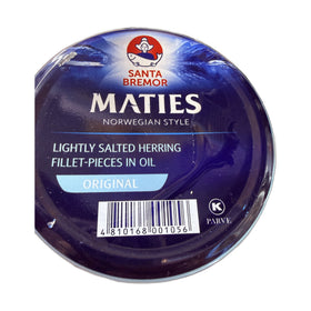 Santa Bremor Maties Lightly Salted Herring Fillet Pieces in Oil 260g (9.2oz)