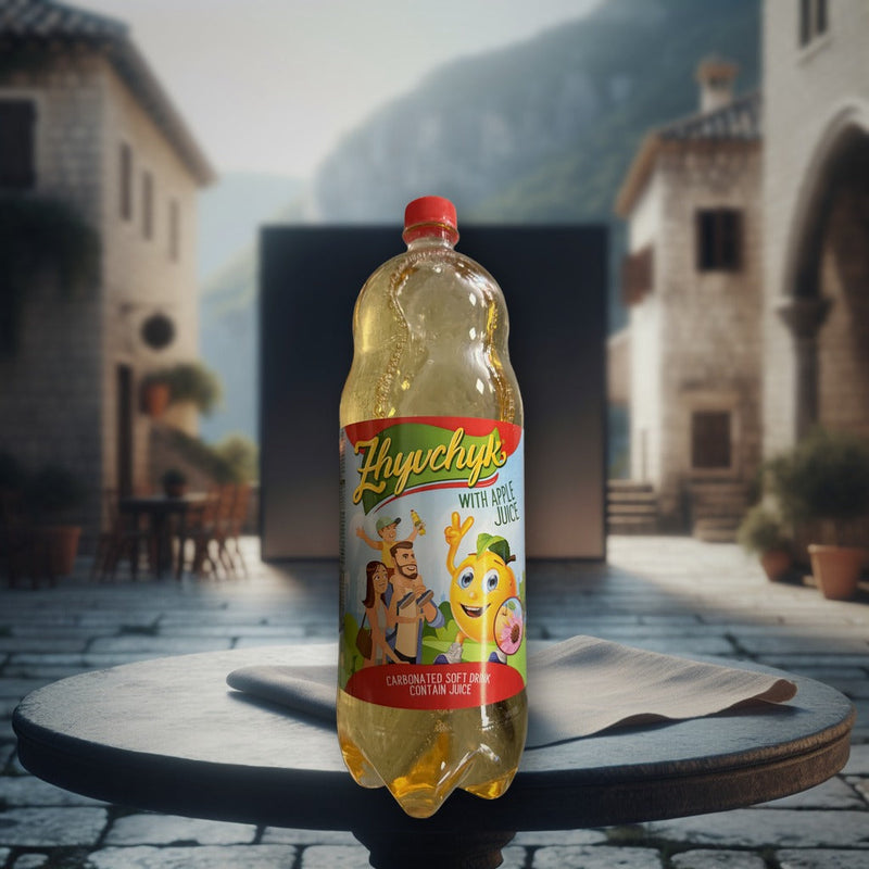 Zhyvchyk Carbonated Soft Drink With Apple Juice 2l — authentic beverage from Ukraine | Hamilton Euromarket