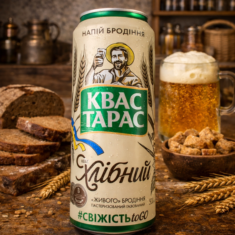 Taras Khlibnyi Kvass Carbonated Bread Drink 500 ml