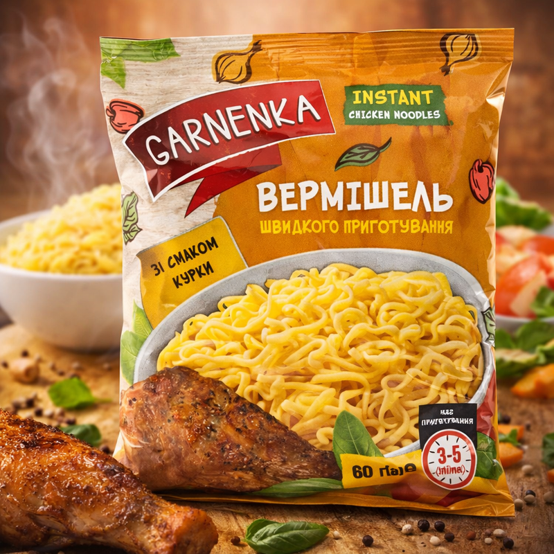 Garnenka Instant Vermicelli Noodles Chicken Flavor 60 g