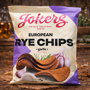 Jokers European Rye Chips Garlic 80 g — authentic snack from Ukraine | Hamilton Euromarket