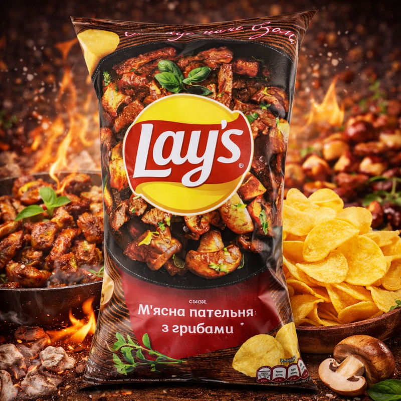 Lay'S Fried Meat with Mushrooms Flavored Potato Chips 120 g