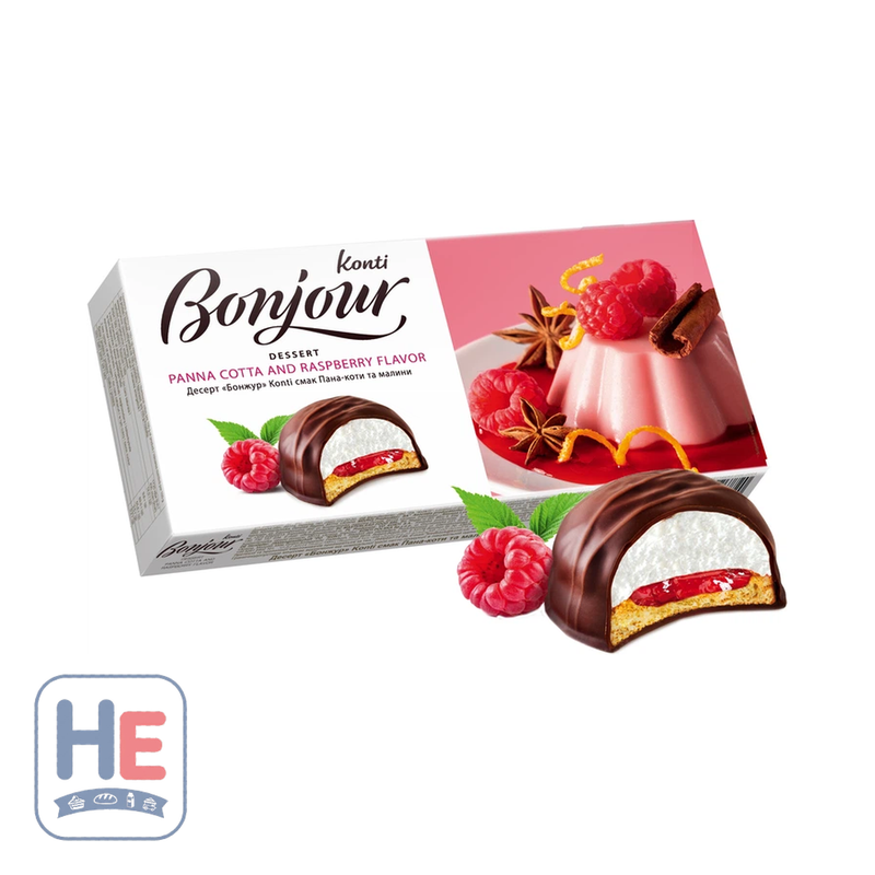 Konti Bonjour Panna Cotta & Raspberry Dessert 232g (8.2oz) | HE hero 4823088608304