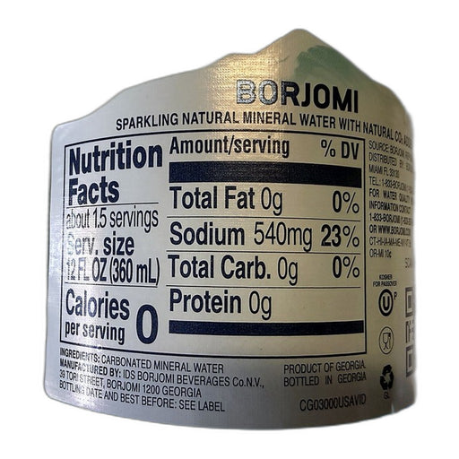 Borjomi Sparkling Natural Mineral Water, Georgian 500ml (16.9fl oz) | HE gallery 4860019001346 #2