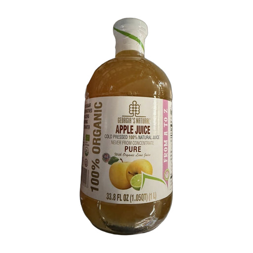 Georgia's Natural Cold Pressed 100% Organic Apple Juice Pure With Organic Lime Juice 33.8 Fl oz (1.05qt) (1 L) | Hamilton Euromarket