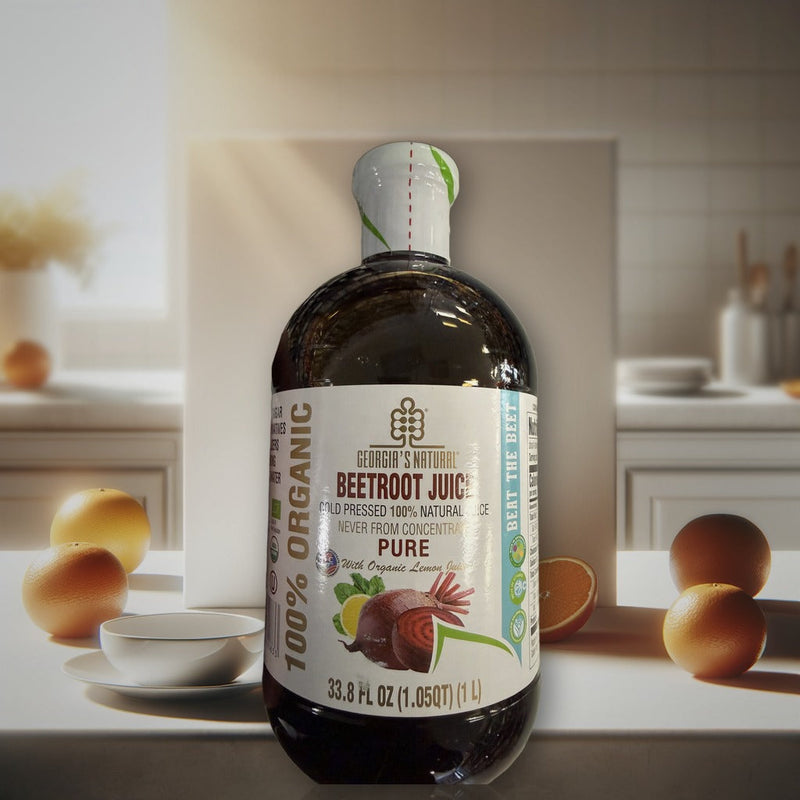 Georgia's Natural Beetroot Juice Cold Pressed 100% Natural Pure With Organic Lemon Juice 33.8 Fl oz (1.05qt) (1l) — authentic