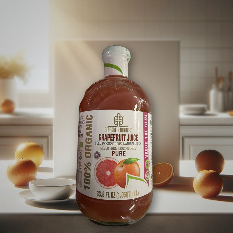 Georgia's Natural Grapefruit Juice Cold Pressed 100% Natural Juice Pure 33.8 Fl oz (1.05qt) (1 L) — authentic beverage from G