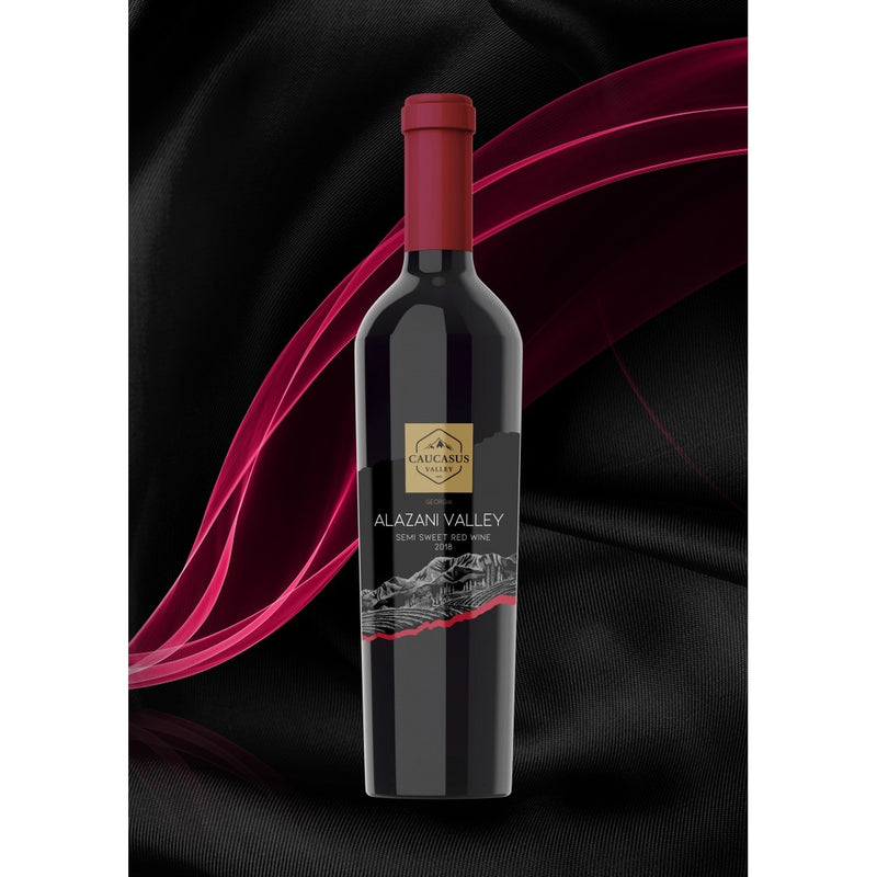 Caucasus Valley Alazani Valley Red Semi-Sweet Azerbaijani Wine 750ml (25.4fl oz) | Hamilton Euromarket