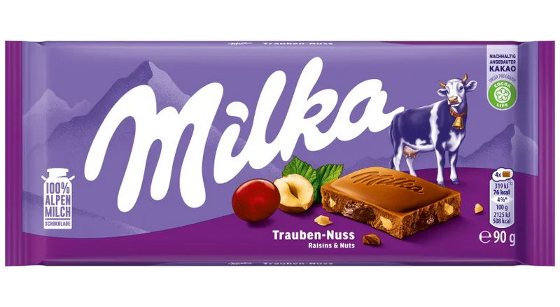 Milka Trauben-Nuss Alpine Milk Chocolate 90g (3.2oz)