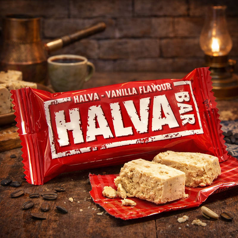Halva Bar Vanilla 40g — authentic snack from Greece | Hamilton Euromarket