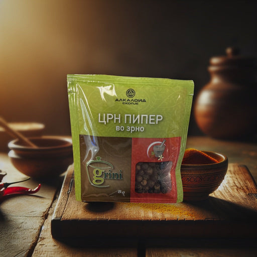 Alkaloid Grini Black Pepper Whole Grain 8g — authentic home care from Vietnam | Hamilton Euromarket