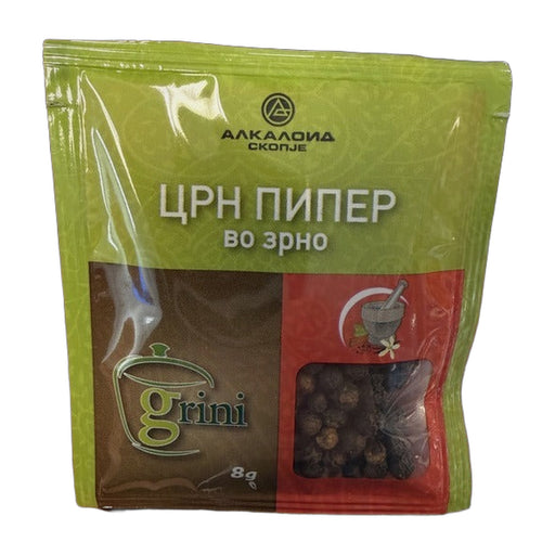 Alkaloid Grini Black Pepper Whole Grain 8g | Hamilton Euromarket