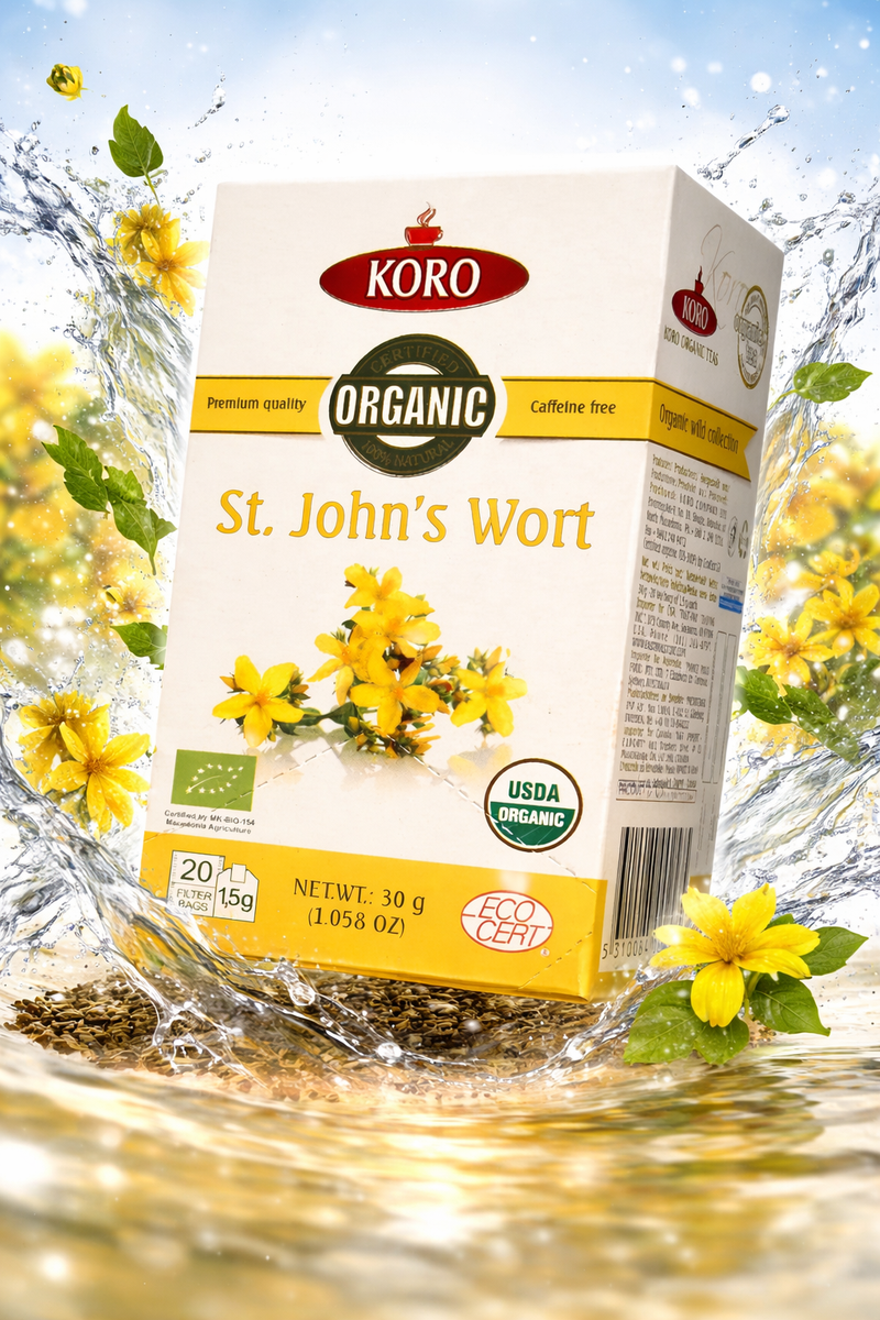 Koro Organic St. John's Wort Tea Caffeine Free 30 g (20 Tea Bags)