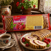 Vincinni Jumbo Roll Raspberry Cake Roll 300 g — authentic snack from North Macedonia | Hamilton Euromarket