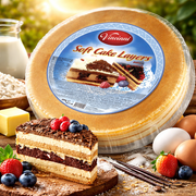 Vincinni Round Soft Cake Layers Vanilla 400 g — authentic snack from North Macedonia | Hamilton Euromarket