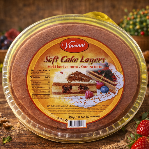 Vincinni Soft Cake Layers Dark 400 g — authentic snack from North Macedonia | Hamilton Euromarket
