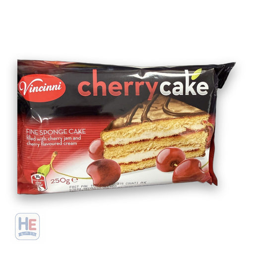 Vincinni Cherry Cake Sponge Cake with Cherry Jam & Cream 250g (8.81oz)
