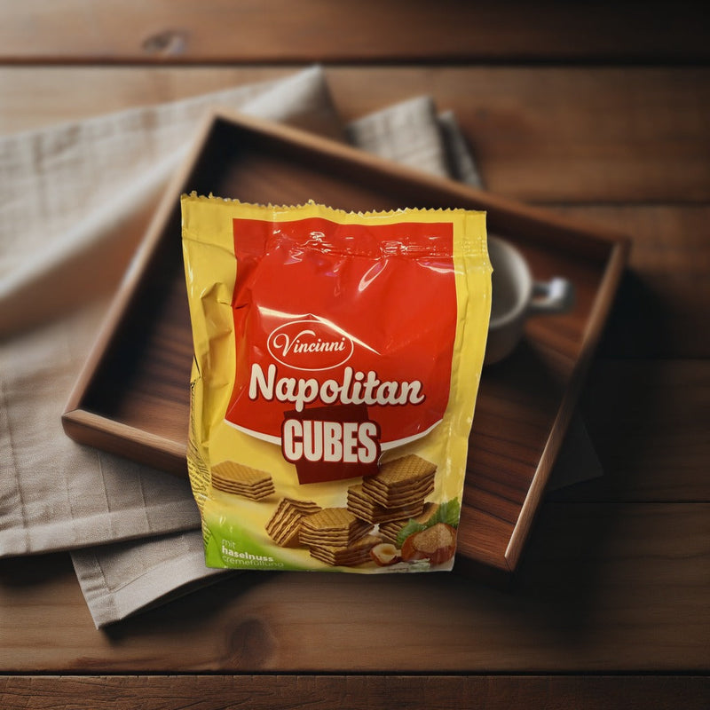 Vincinni Napolitan Cubes Hazelnut 250g — authentic snack from France | Hamilton Euromarket