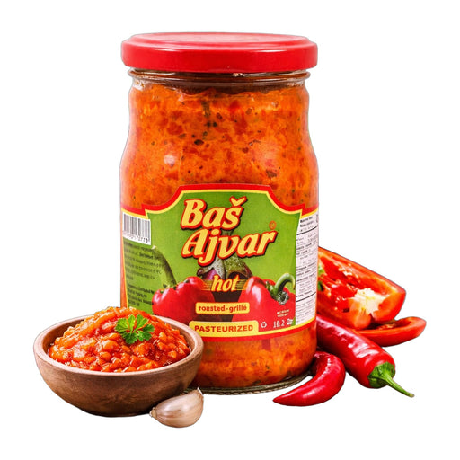Bas Hot Roasted Red Pepper Ajvar Spread, Macedonian 290g (10.2oz) | Hamilton Euromarket