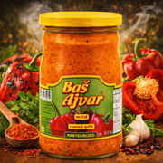 Bas Ajvar Mild Roasted Red Pepper & Eggplant Spread 550 g — authentic pantry from North Macedonia | Hamilton Euromarket