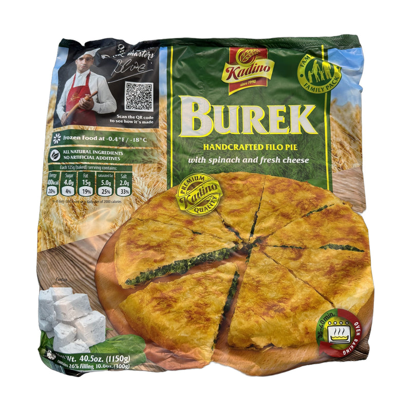 Kadino Burek Handcrafted Filo Pie with Spinach and Fresh Cheese 40.5oz | Hamilton Euromarket