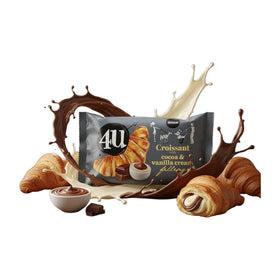 4U Croissant Cocoa & Vanilla Cream Filling 80g (2.8oz)