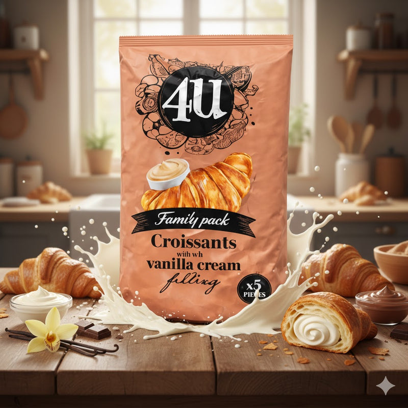 4U Soft Croissant Vanilla Filling Family Pack 210 g (7.41 oz)
