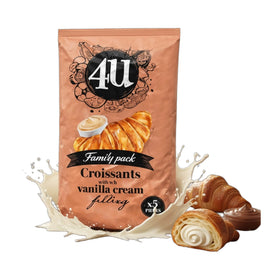 4U Soft Croissant Vanilla Filling, Montenegrin Pastry 210g (7.4oz)