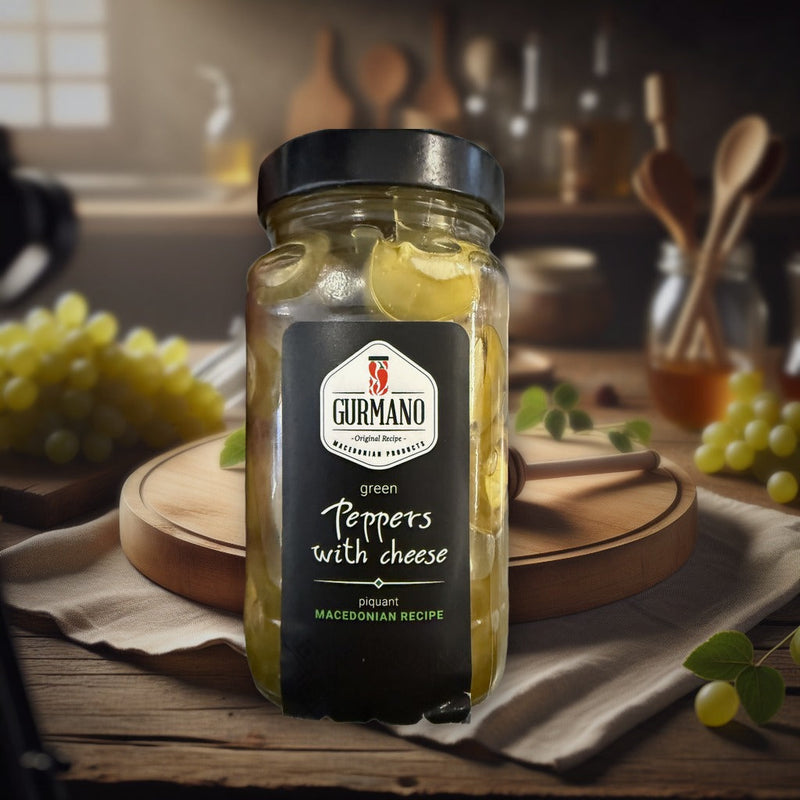 Gurmano Green Peppers With Cheese Piquant Macedonian Recipe 370 g — authentic dairy from Macedonia | Hamilton Euromarket