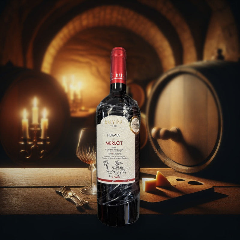 Dalvina Winery Hermes Merlot Red Wine 750ml — authentic alcohol from Republic of North Macedonia | Hamilton Euromarket